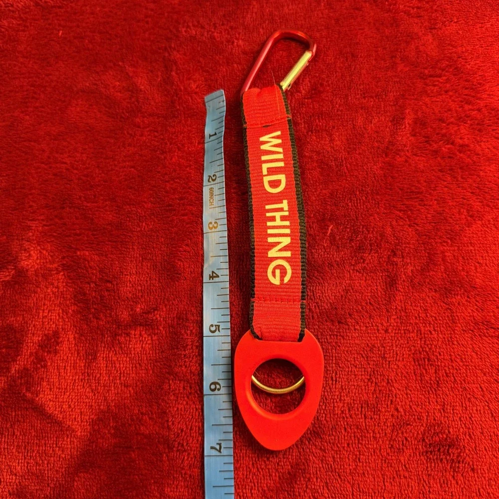 Wild Thing Red Woven Keychain Carabiner Clip Key‎ Ring Strap Accessory 7 Inch